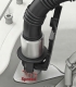 Diagram showing KA-5638 tool spreading Tesla PCS coolant fitting clips wider than the barb before removal