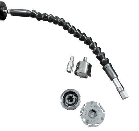 KA-6986A magnetic long reach sump plug tool with flexible shaft and full adapter set